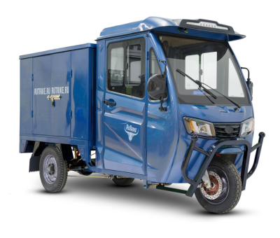 Грузовой электротрицикл Rutrike КАРГО Кабина Дуал NEXT 72V 2000W синий