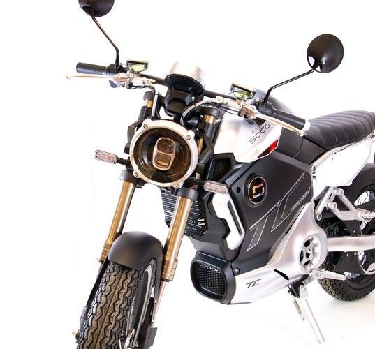 Электромотоцикл Super Soco TC Max (Спицованные диски) Серебристый