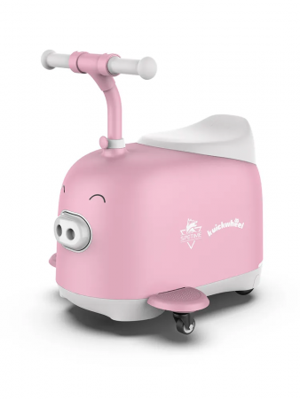 Детский электромобиль-чемодан 2в1 розовый