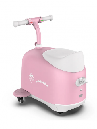 Детский электромобиль-чемодан 2в1 розовый